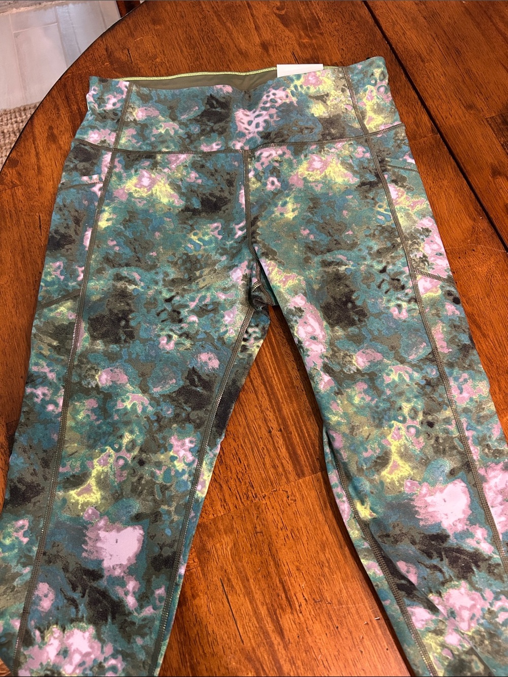 Calvin Klein Performance Teal Multi High-Waist 7/8 Leggings - Picture 3 of 4